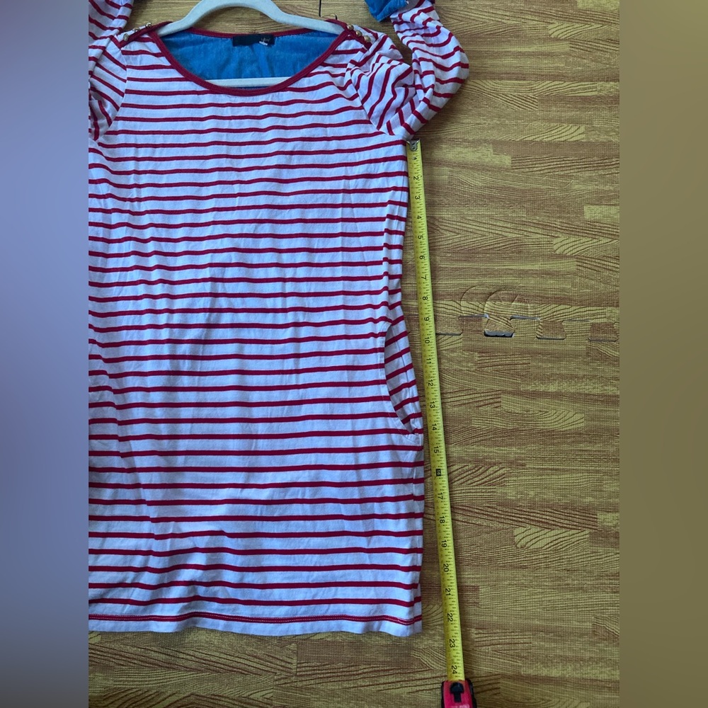 *HP* LeShop, red and white striped T-Shirt- Dress, S - Picture 13 of 16